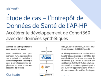 Accélérer le développement de Cohort360 avec des données synthétiques.